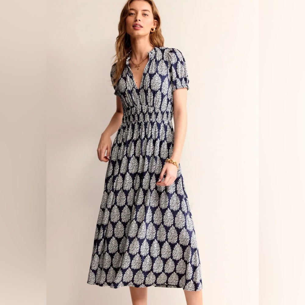 NEW BODEN Rosanna Jersey Midi Tea Dress SIZE: 14R